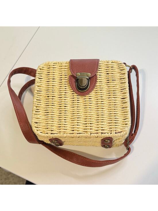 Other Handbags - Women's Straw Square Wicker Crossbody Bag Summertime Picnic Vibes